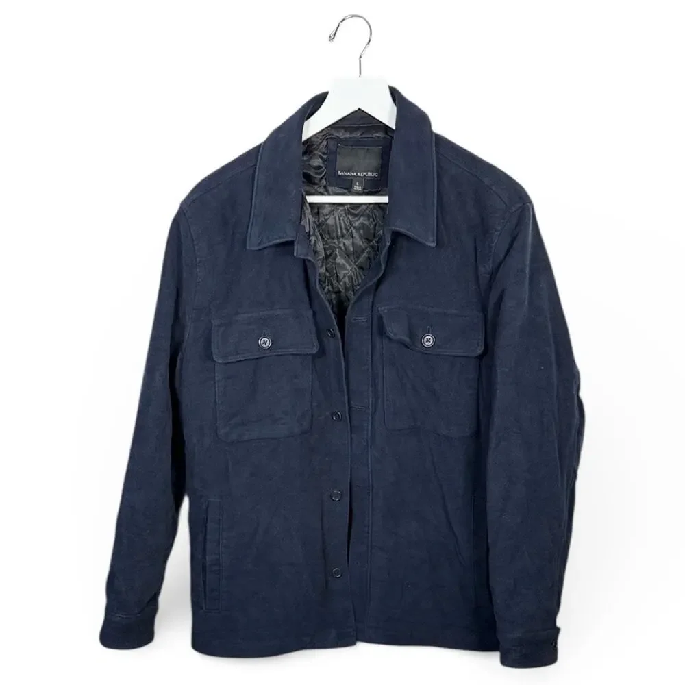 Banana Republic Men’s Navy Moleskin Long-Sleeve Shacket Jacket M-356 Sz L
